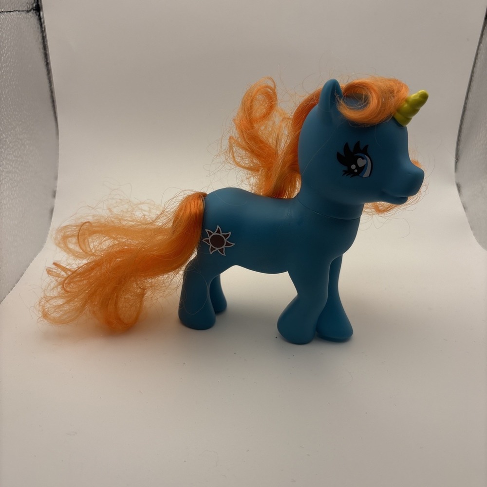 My Little Gi-Go Wonder Pony 80's Fakie-Blue 5" Alicorn Orange Hair & Sun 3-16-B1